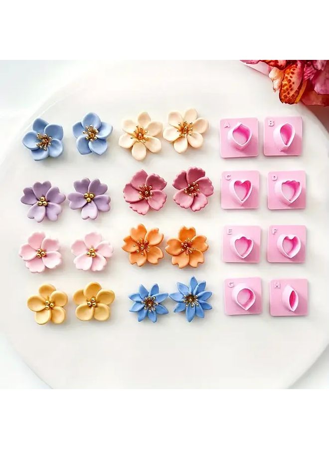 Flower Petal H Polymer Clay Cutters Set 8 Mini Shapes For DIY Earrings Jewelry Making - Image 2